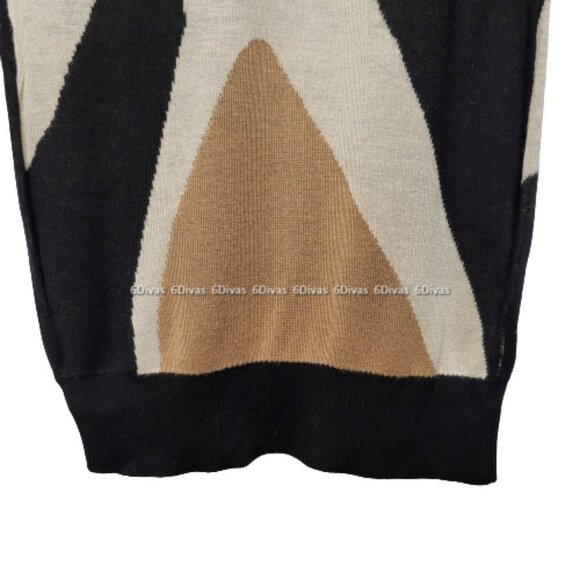 𝅺BLACK and Brown Body Con Sexy Sweater  Dress  Sizes M     L     XL   - NWT - Picture 3 of 6